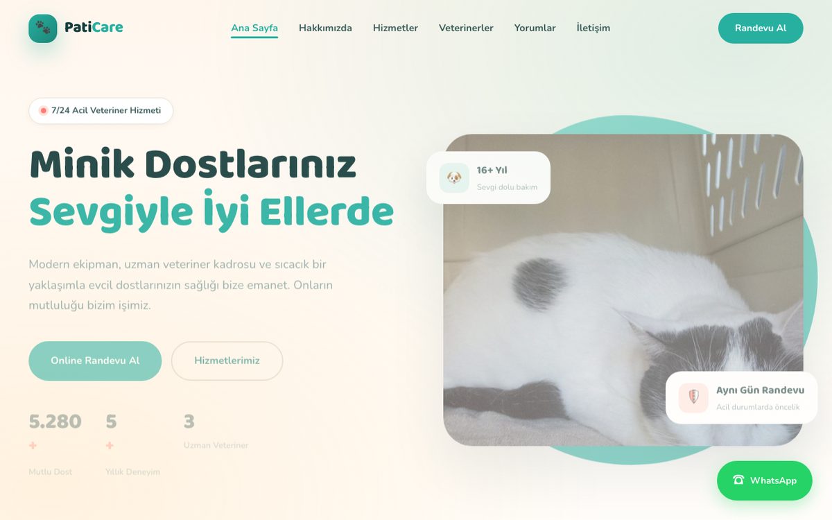 PatiCare tema önizlemesi