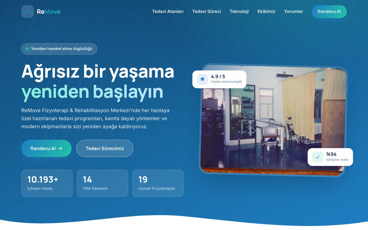ReMove — Sağlık & Wellness web sitesi teması önizlemesi